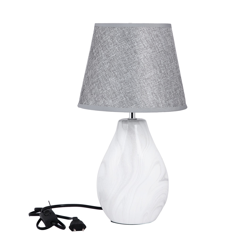 Marble Print Table Lamp Grey Sophisticated Design