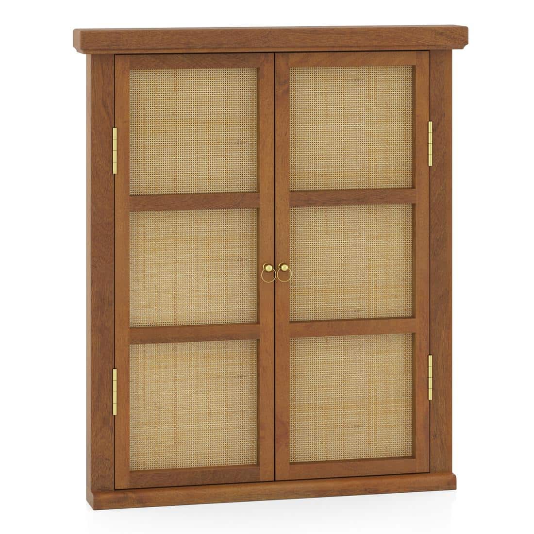 Asa Solid Wood Mirror in Amber Walnut Finish