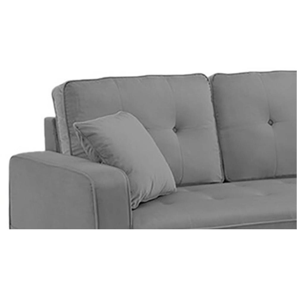 William Solid Wood Sofa cum Bed in Dark Grey