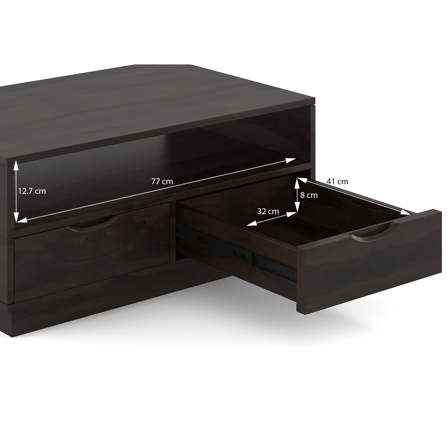 Zephyr Storage Coffee Table in American Walnut Finish