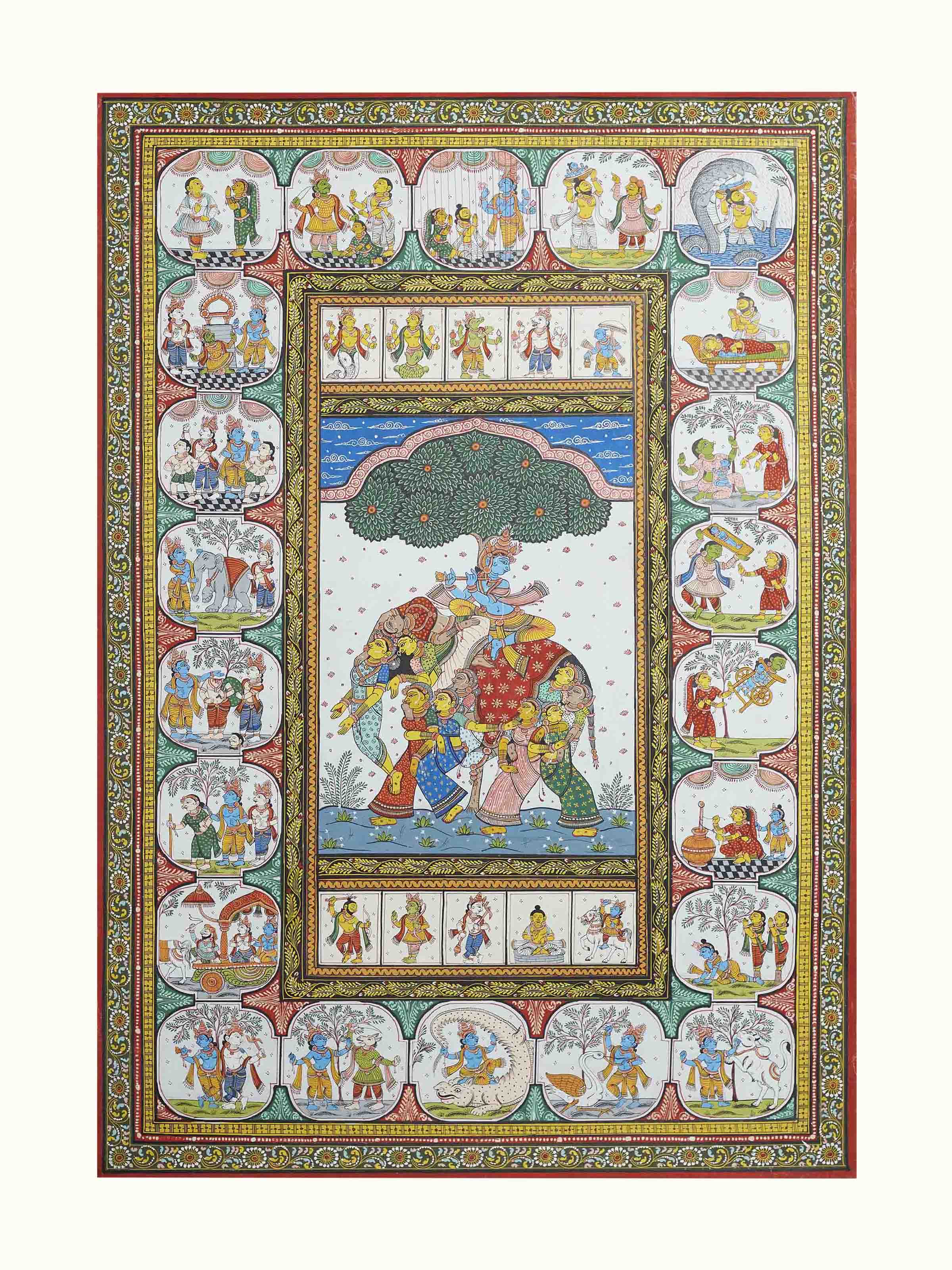 Krishna Leela Patachitra Painting