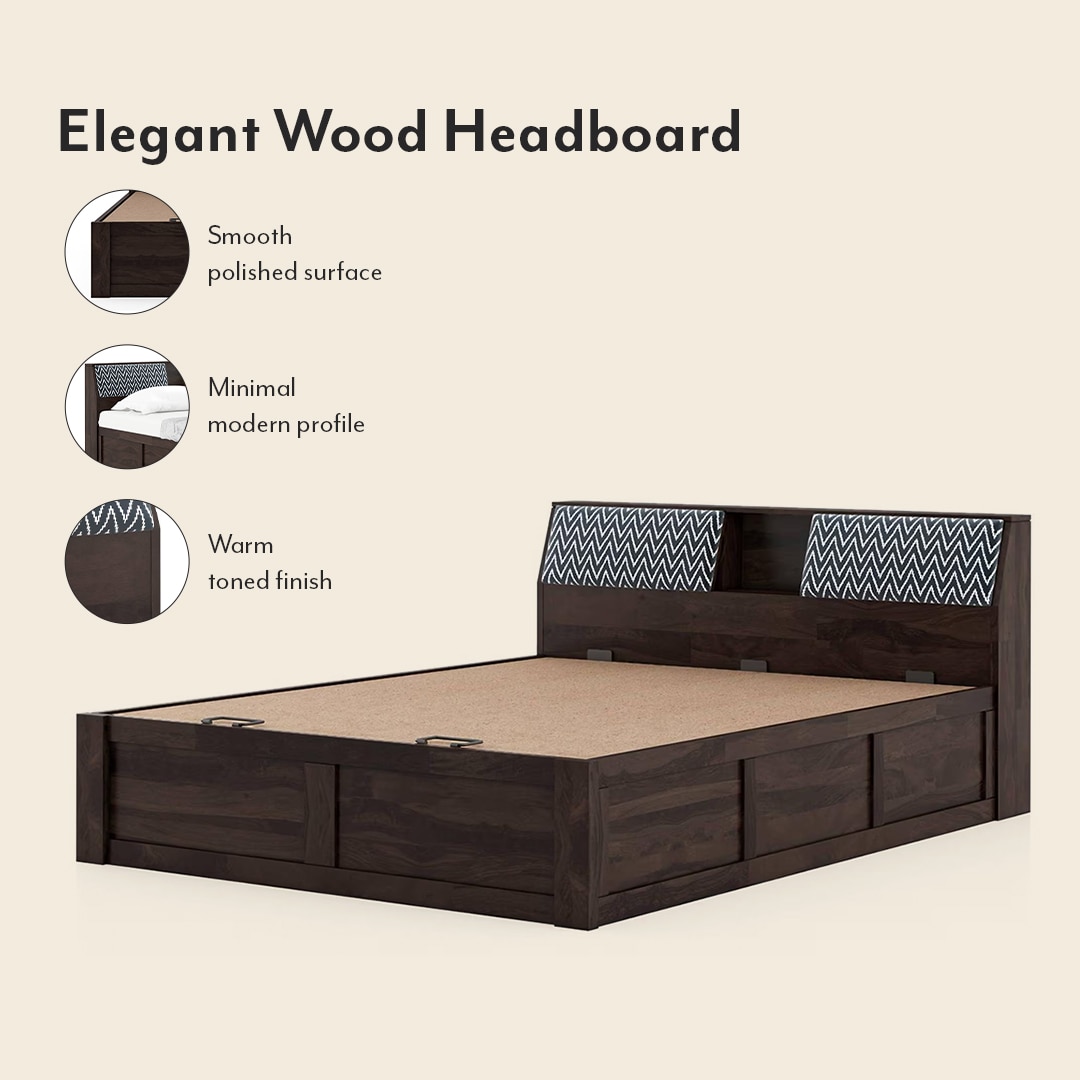 Jennings King Size Hydraulic Storage Bed in American Walnut