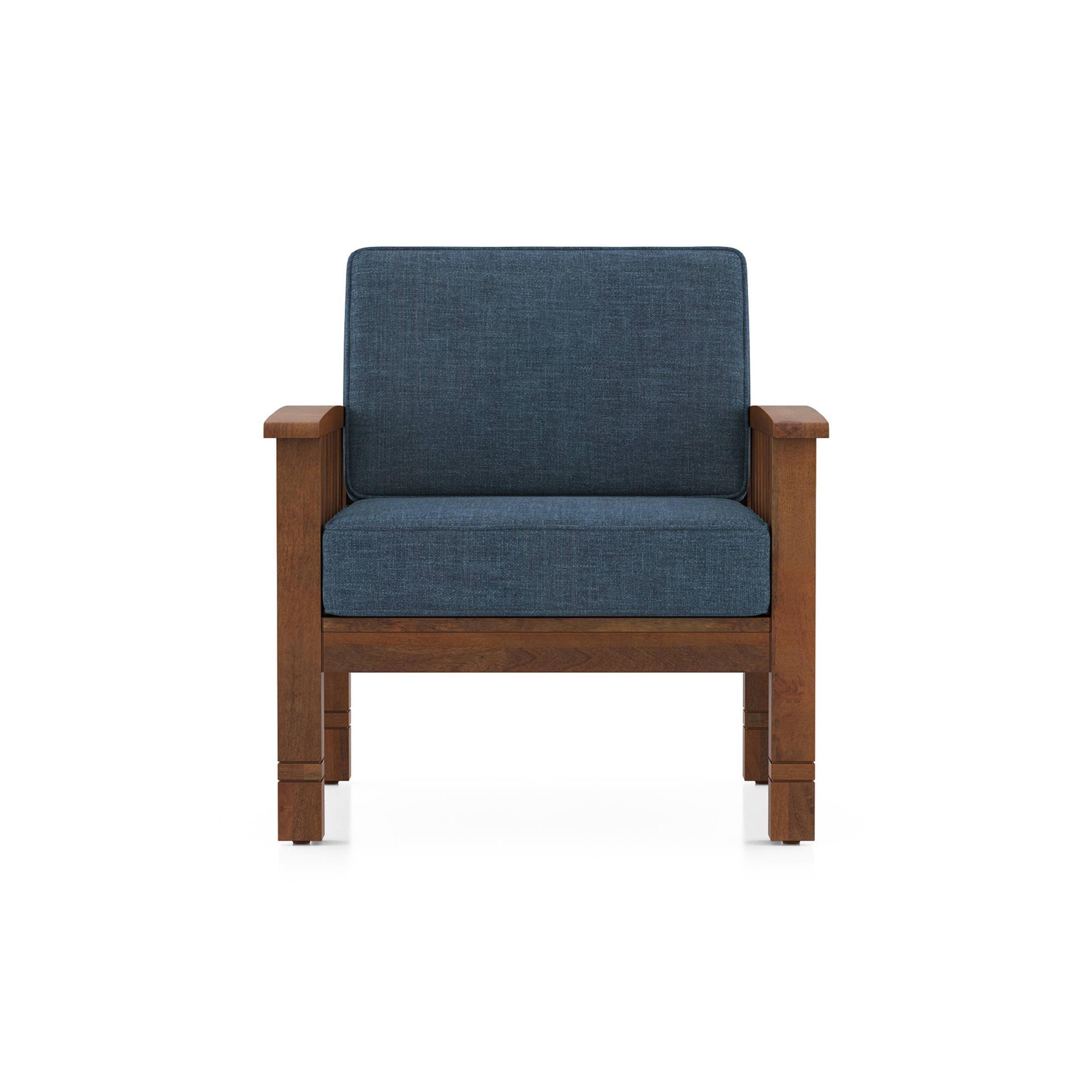 Raynor 1 Seater Wooden Sofa (Midnight Indigo Blue)