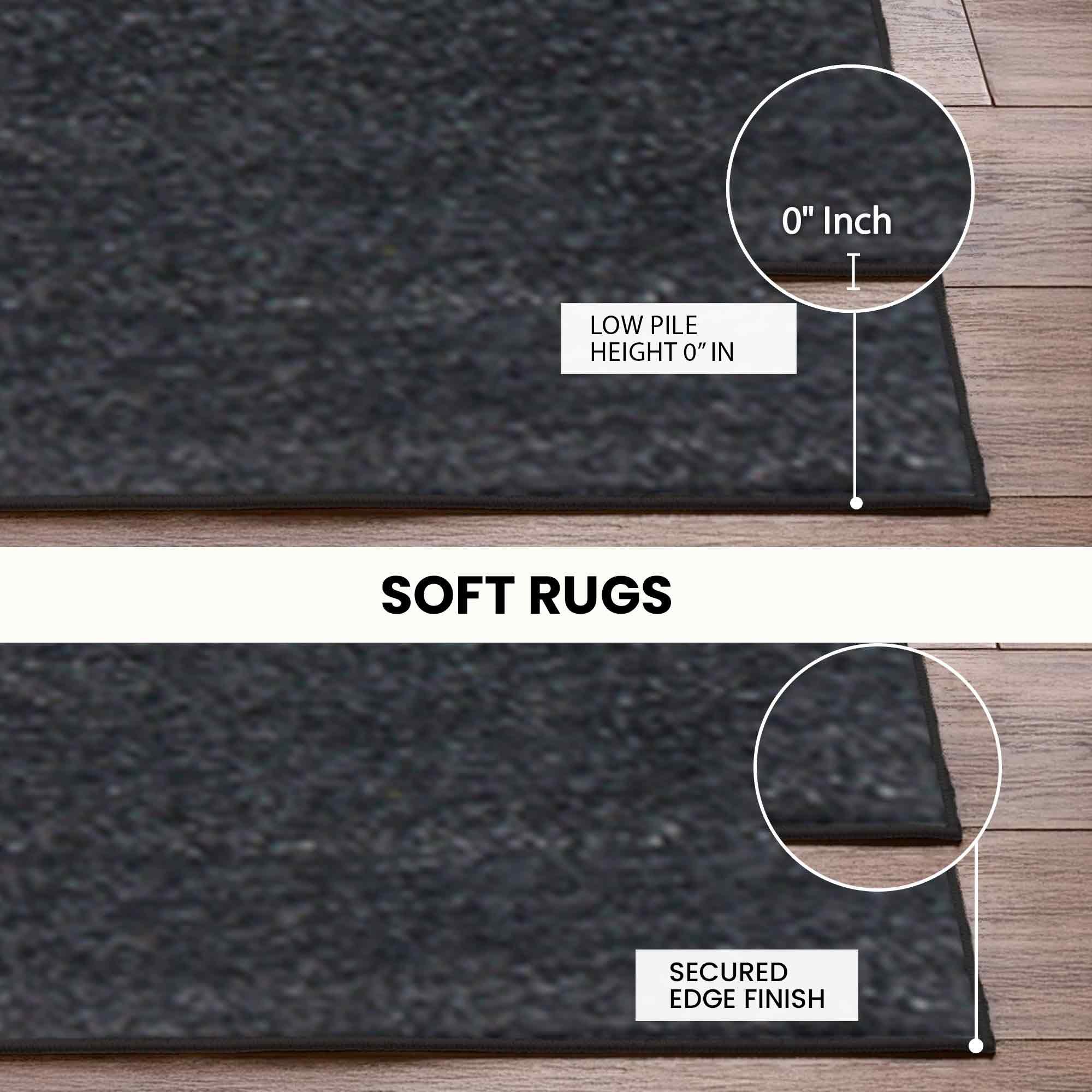 Black Solid Pet Yarn 5x7 Carpet