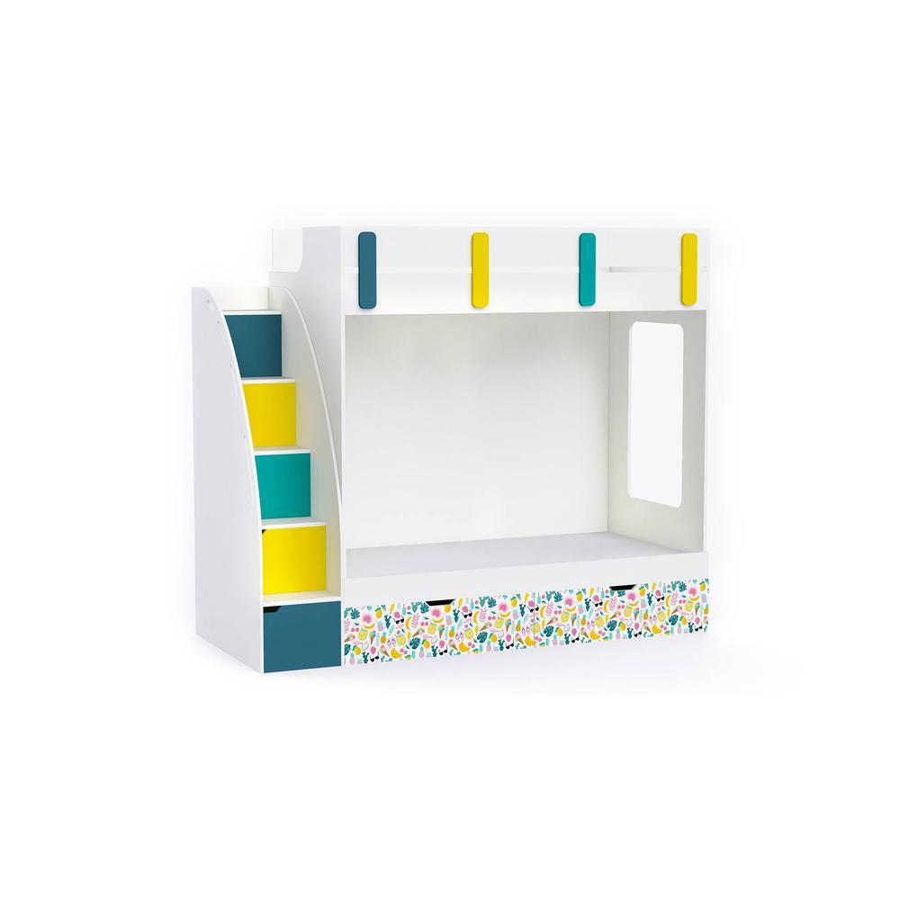 Pinwheels Bunk Bed with Storage in Oak Colour BKBB046
