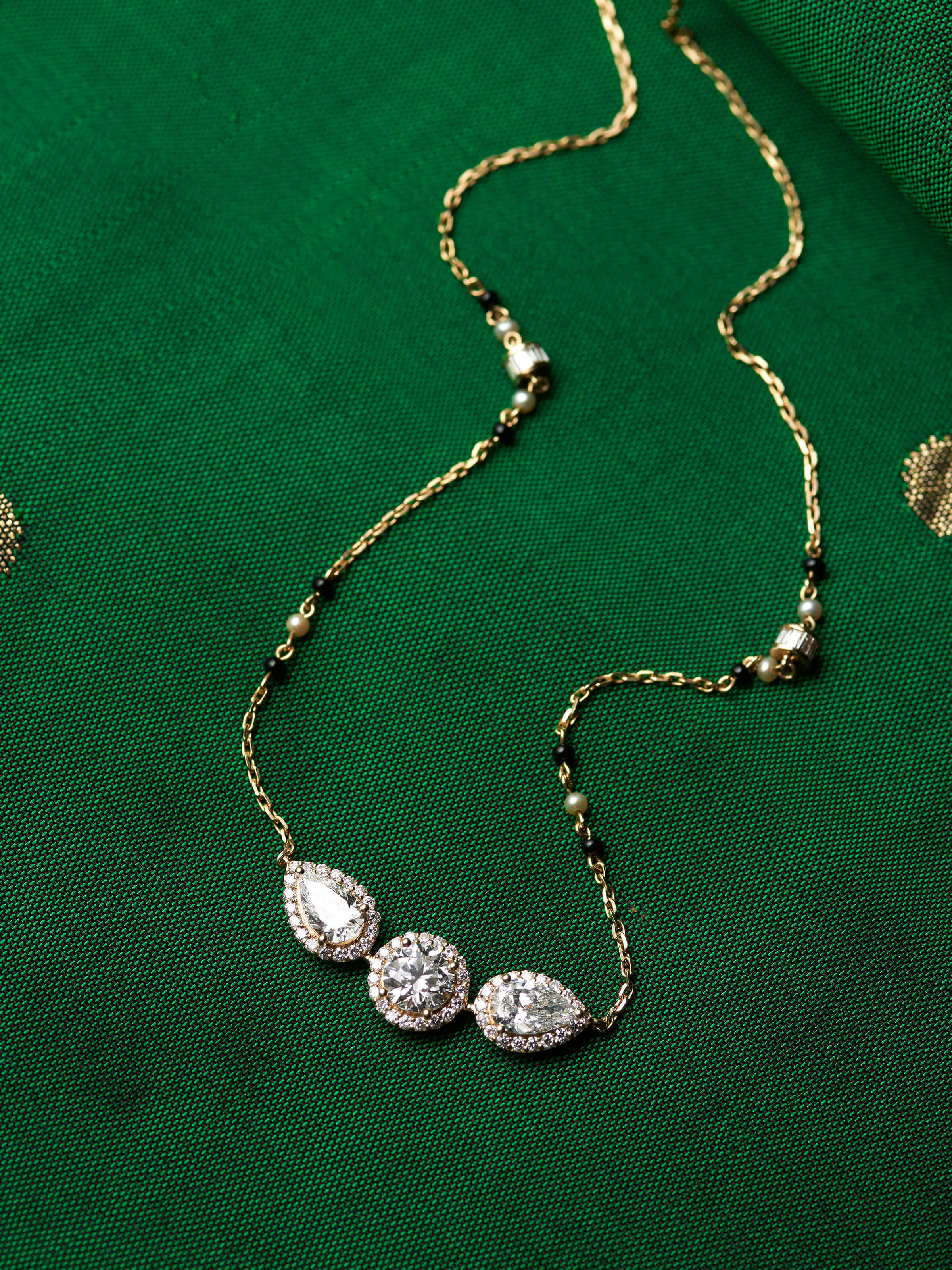 Open Setting 14 karat Gold Mangalsutra