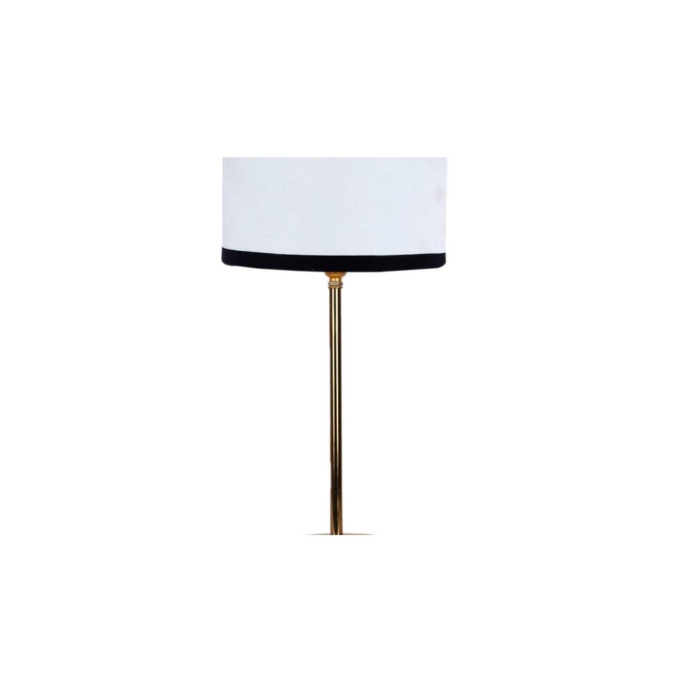 White & Black cotton with Metal Gold Table Lamp