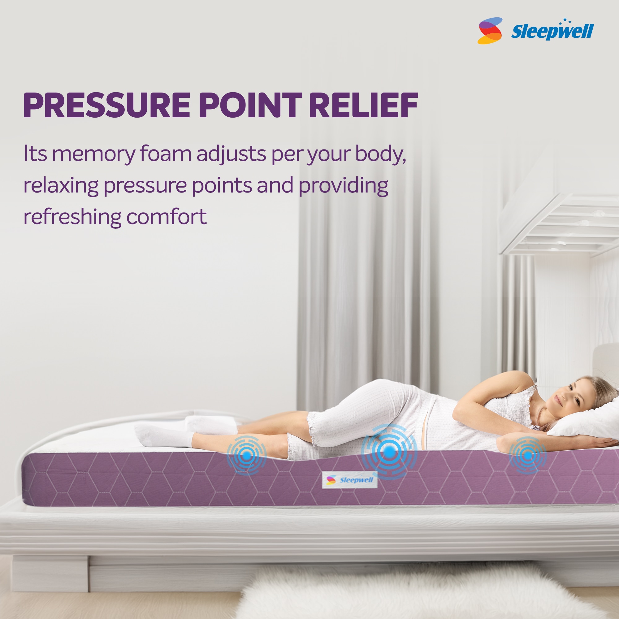 Sleepwell Orthopedic, Anti Microbial, Medium Firm Support 6 inch Single Memory Foam Mattress (L x W: 84 inch x 35 inch)