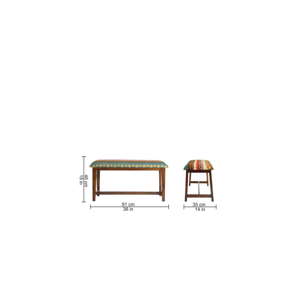 Horae Solid Wood Bench In Provincial Teak Finish