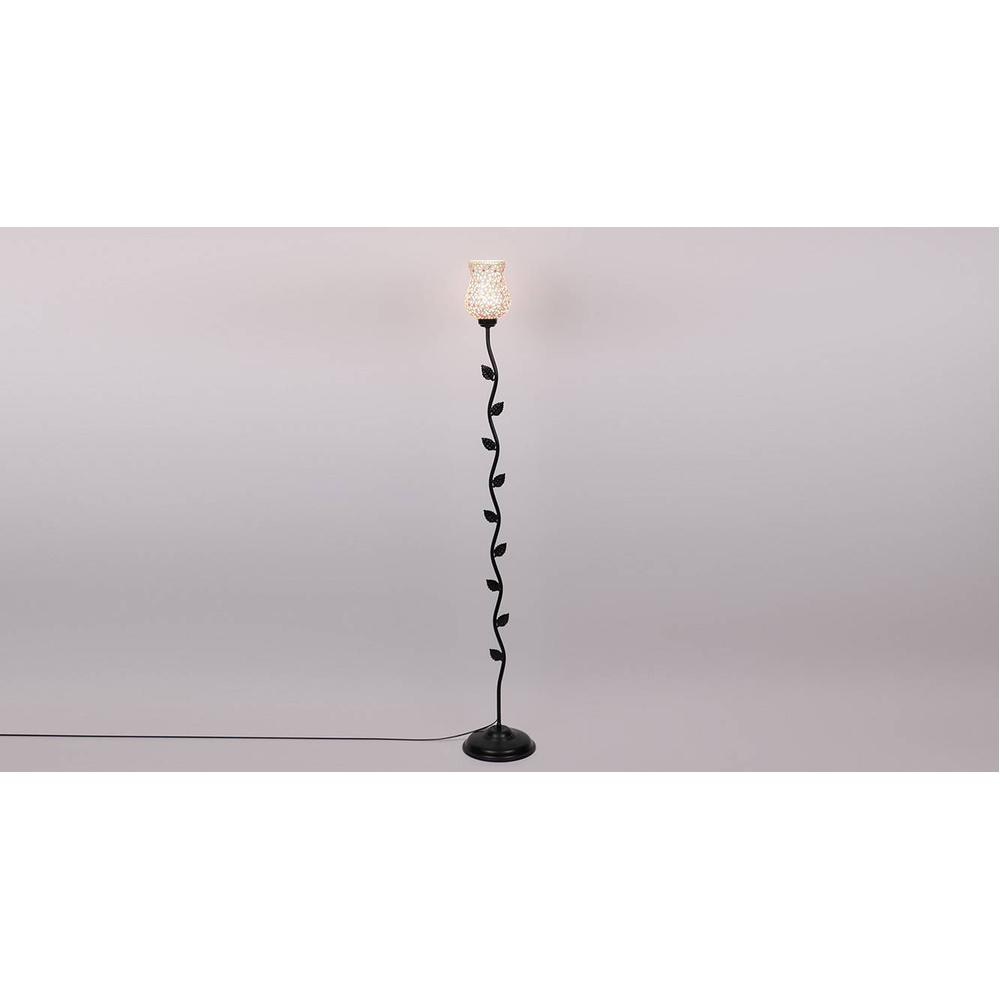Robert Black Glass Shade Floor Lamp