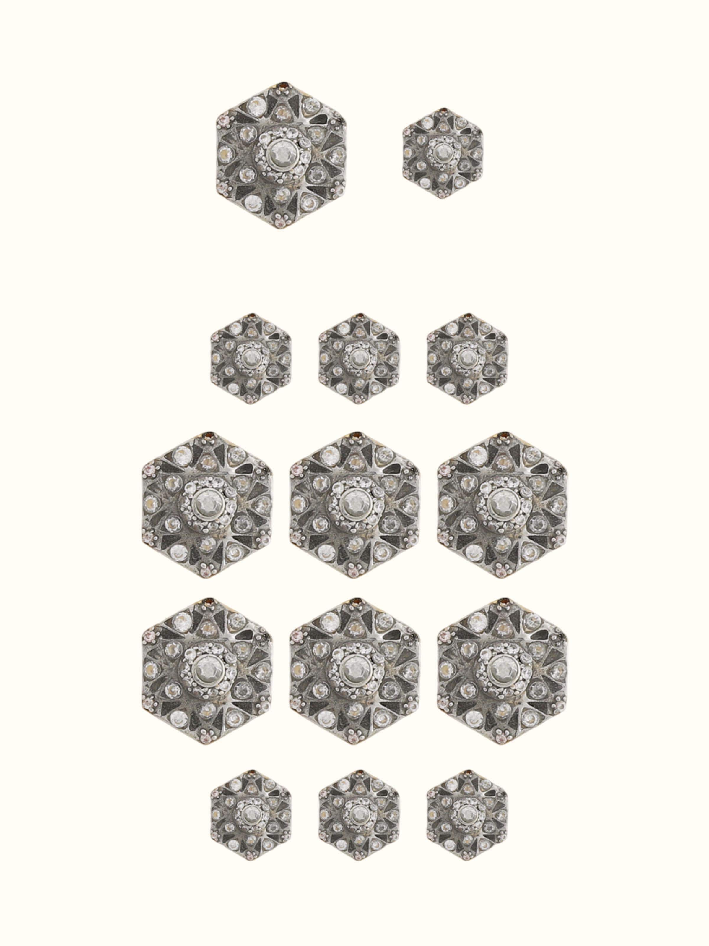 Silver Smithing Jodhpuri Button Set