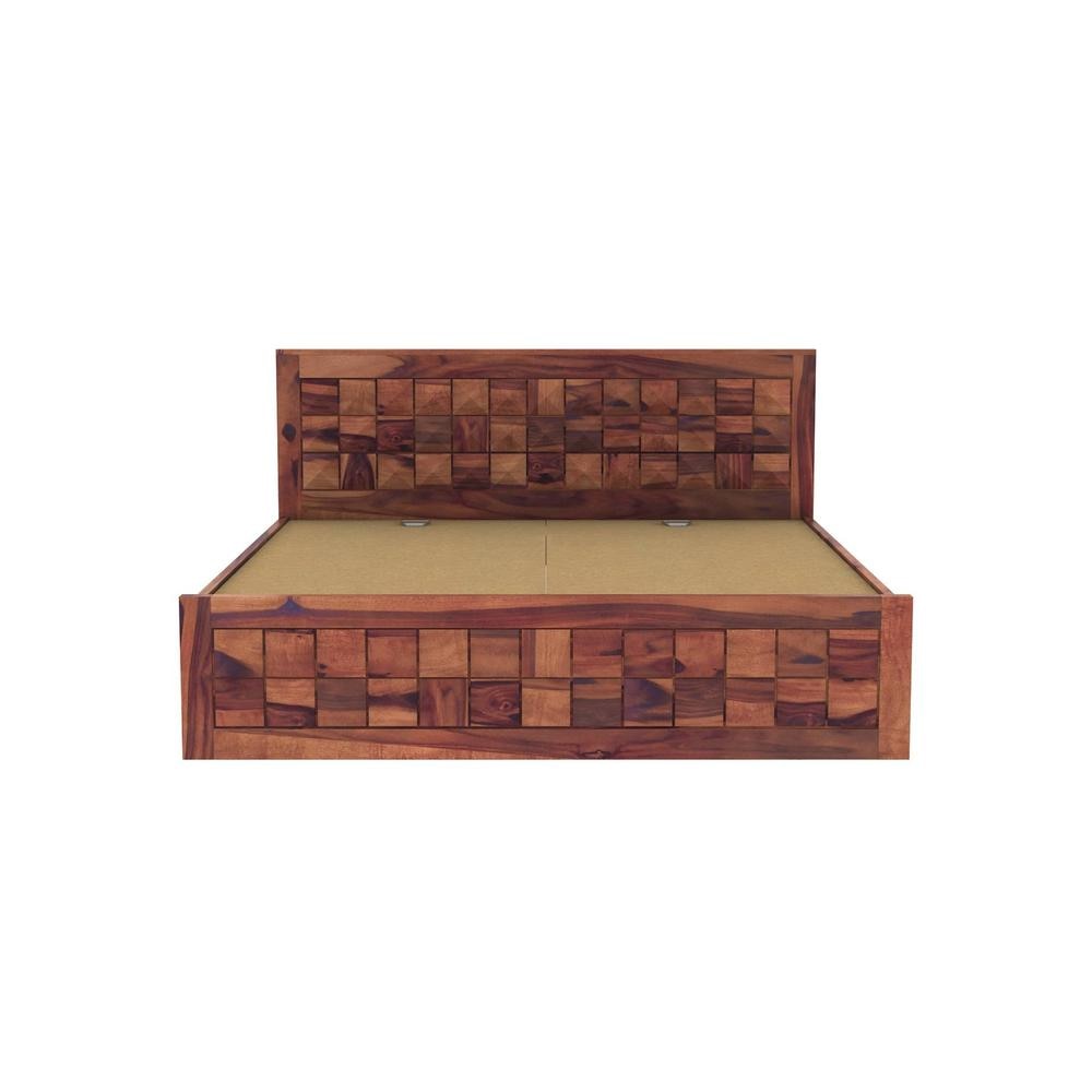 Brilliant Sheesham Wood Queen  Size Bed Non Storage Bed Provincial Teak  Finish (60 x 78 inches)