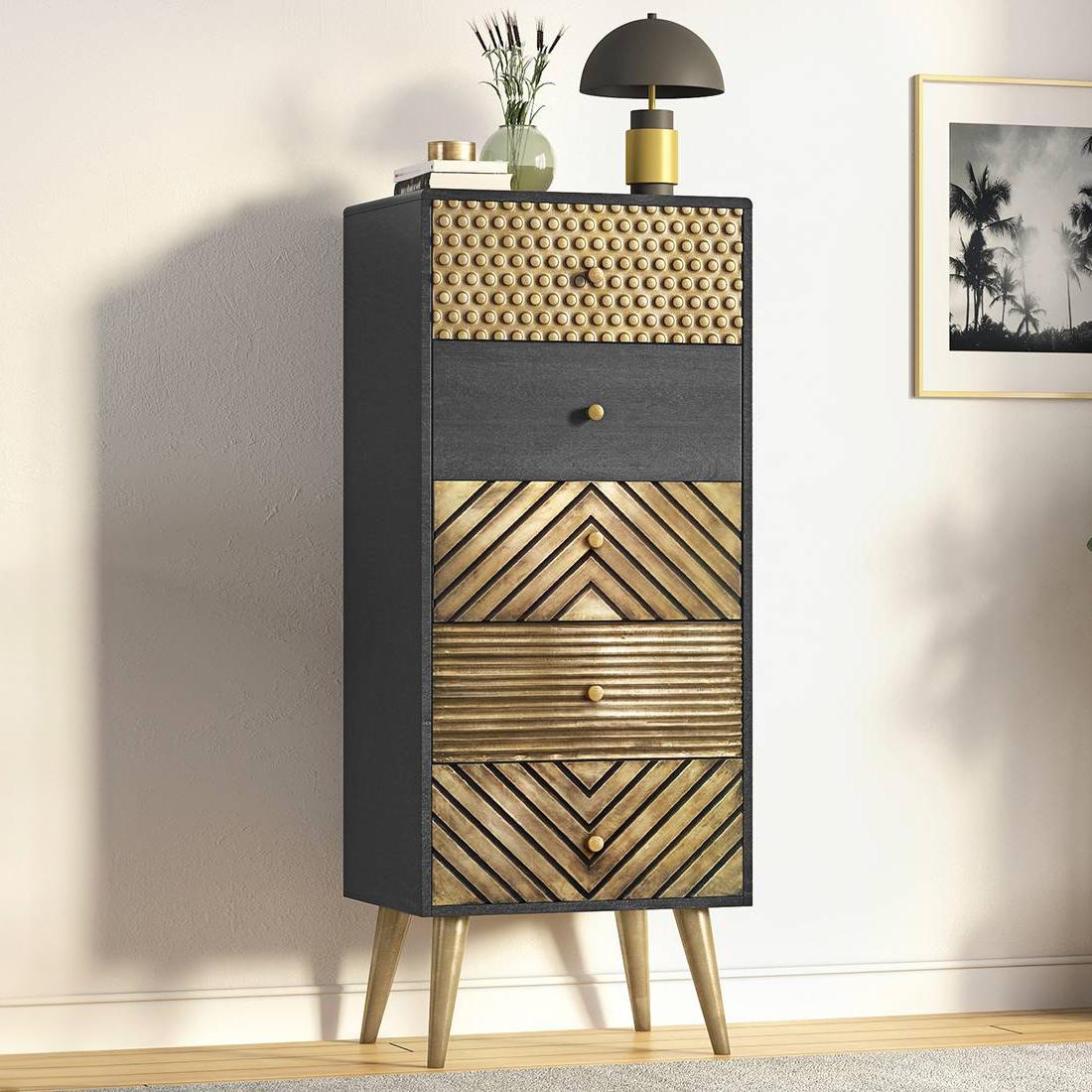 Gatsby Solid Wood Chest of 5 Drawers in Finish