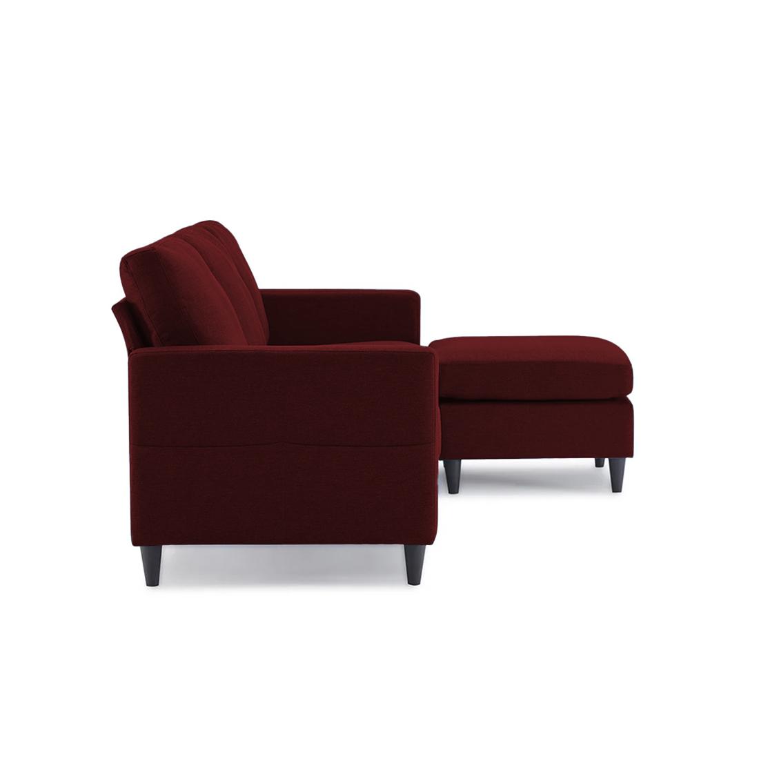 Monznij Sectional Fabric Sofa - Maroon