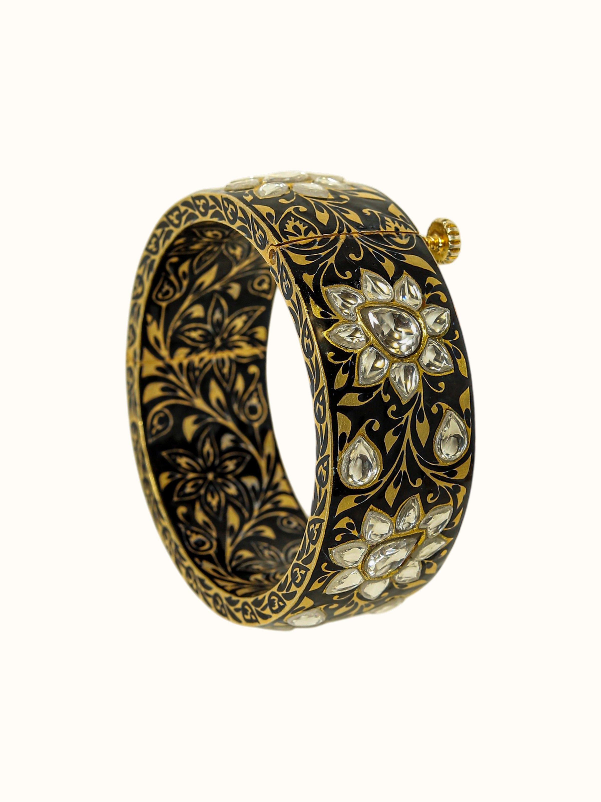 Meenakari Nathdwara Silver Gold Plated Bangle