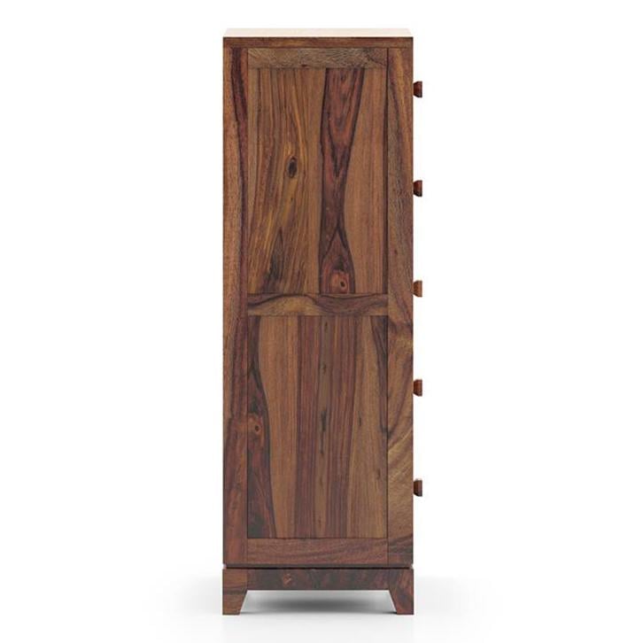 Magellan Solid Wood Chest of 5 Drawers in Teak Finish