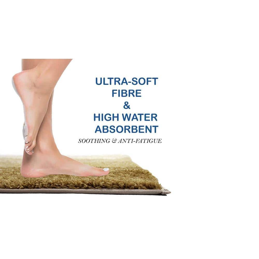 Alessandra Yellow Solid Natural Fiber 24x16 inches Anti-Skid Bath Mat