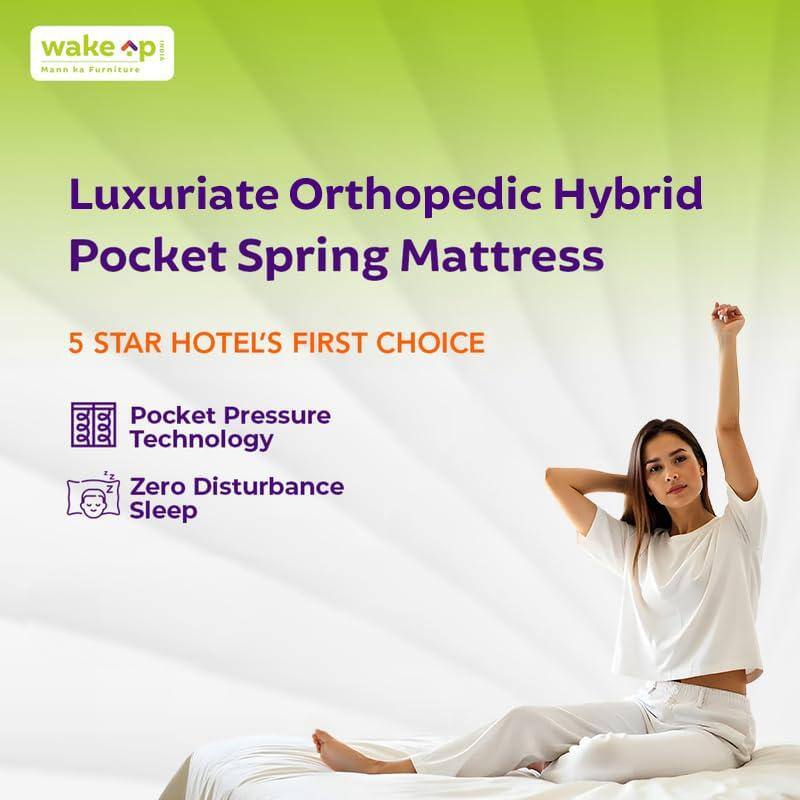 Luxuriate Hybrid Pocket Spring Mattress (75 x 42 in, 8 Inches)