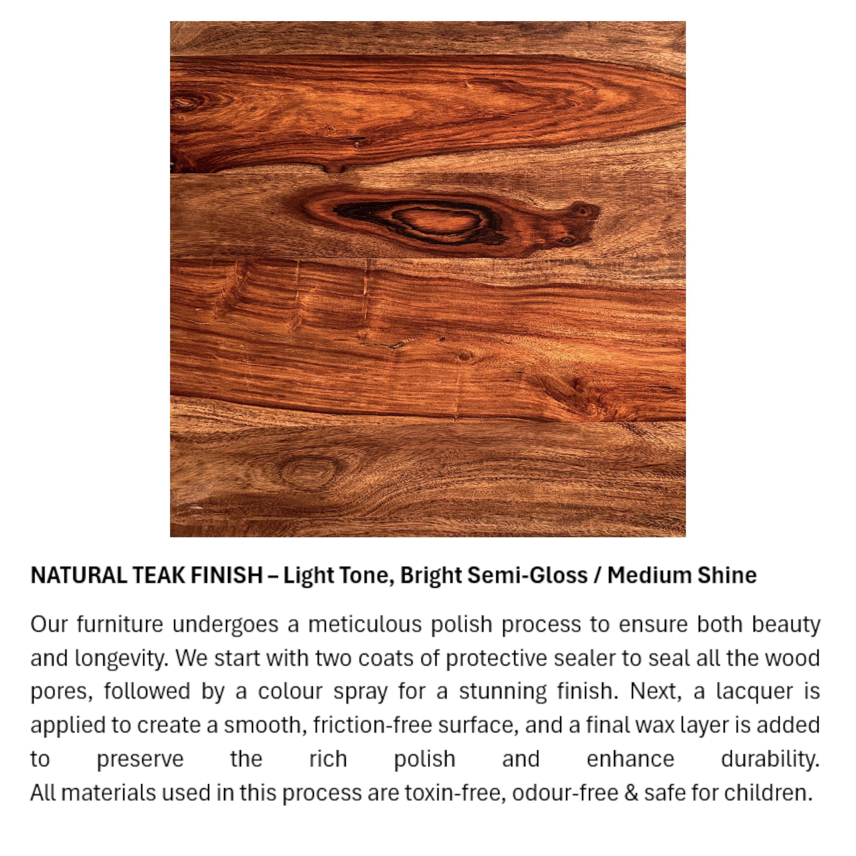 Lisbon Sheesham Wood Contemporary Square Coffee Table In Natural Teak Finish