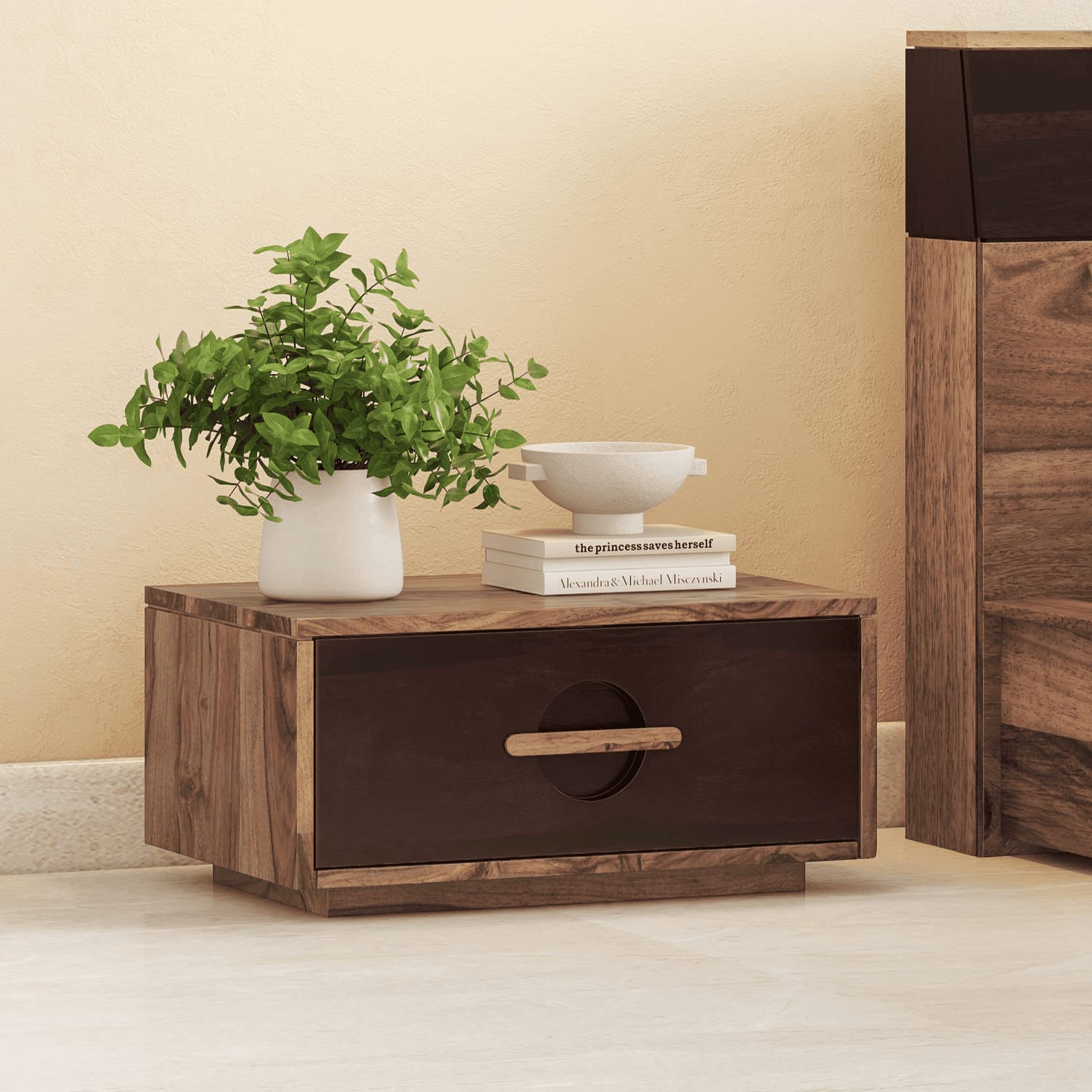 Cayo Bedside Table Two Tone Finish