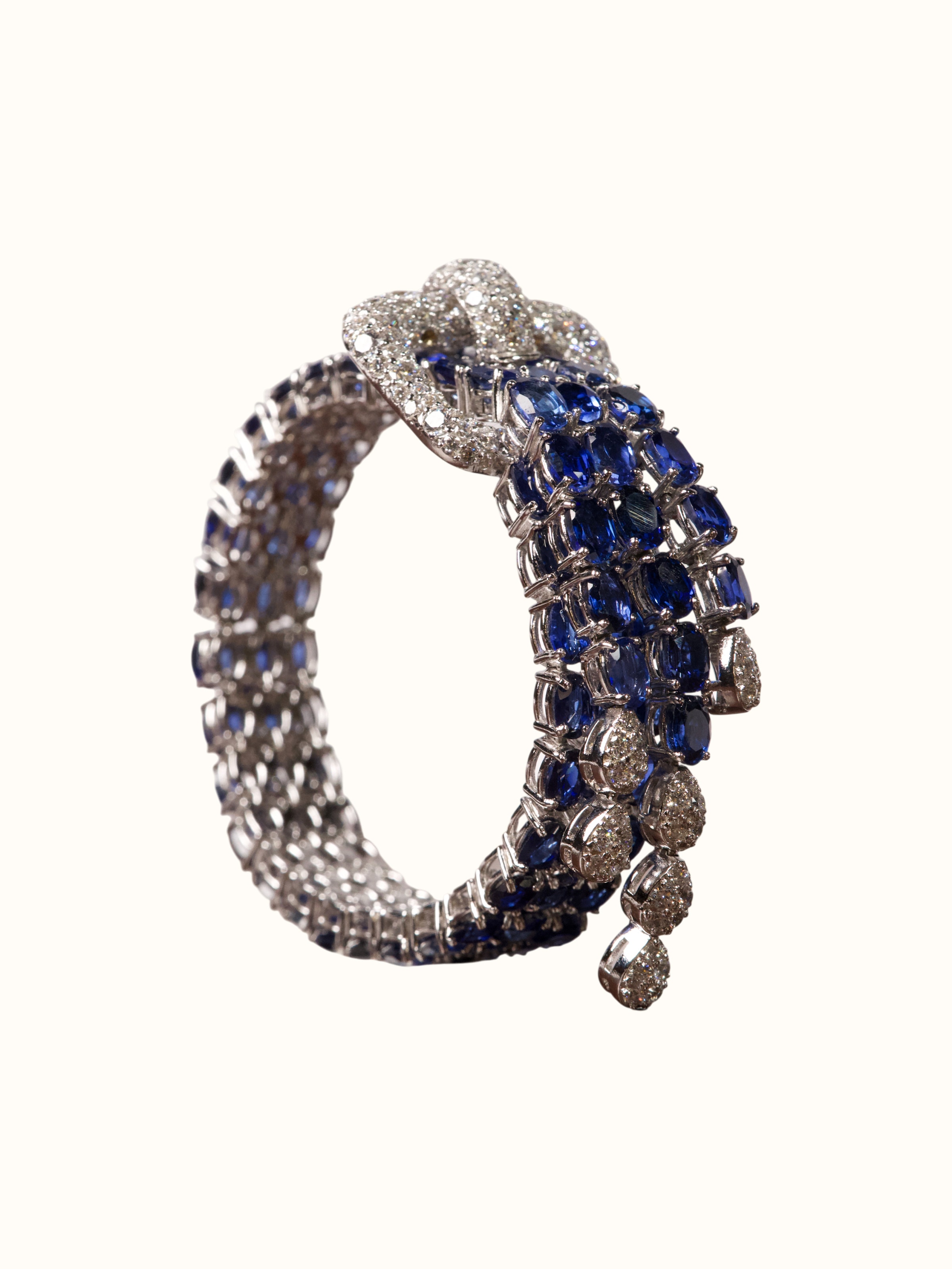 Silver Smithing Rhodium Plated CZ-Set Bangle