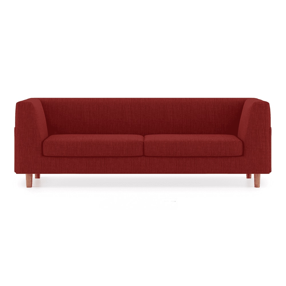 Rubik Premium 3 Seater Fabric Sofa in Salsa Red Colour