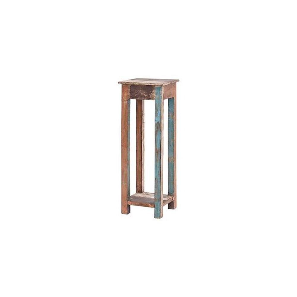 Paulo Solid Wood Side Table in  Distressed Finish
