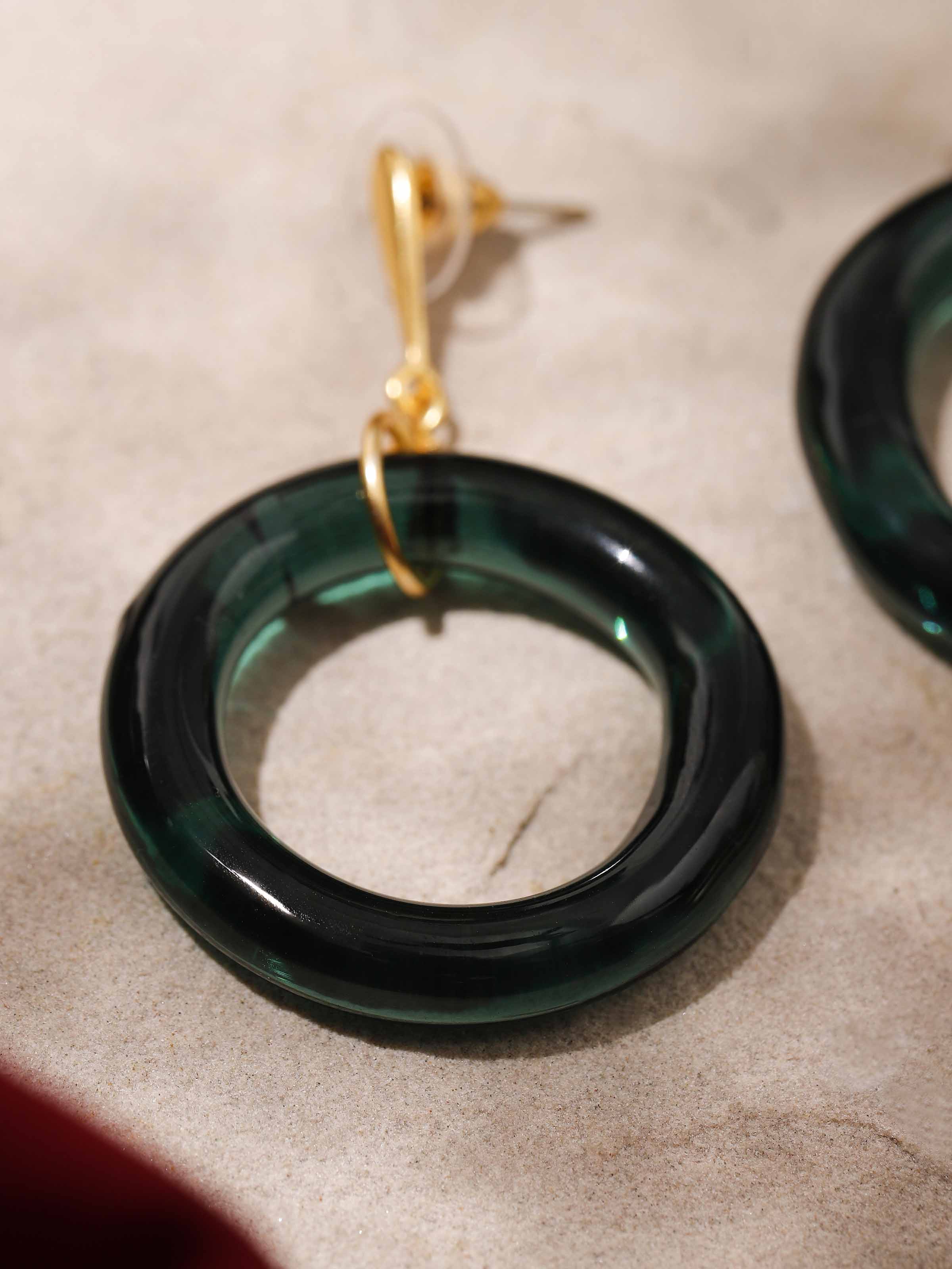 Silver Flame Glass Drop Earrings