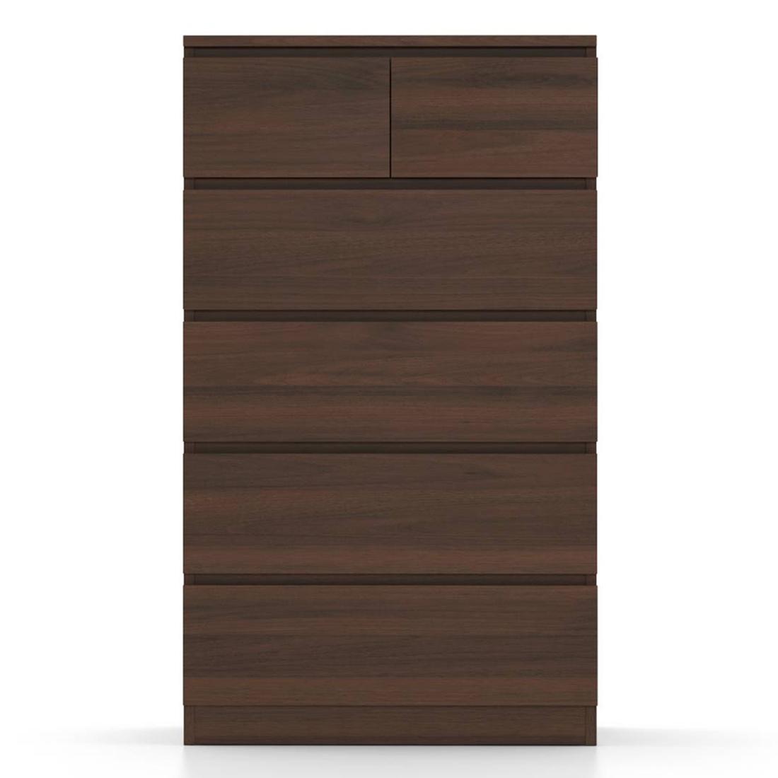 Bocado Tall Engineered Wood Chest of 6 Drawers in Columbian Walnut Finish
