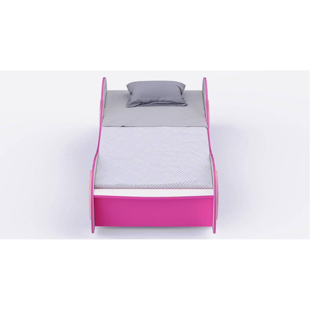 Snowflake Engineered Wood Open Storage Bed in White Colour
