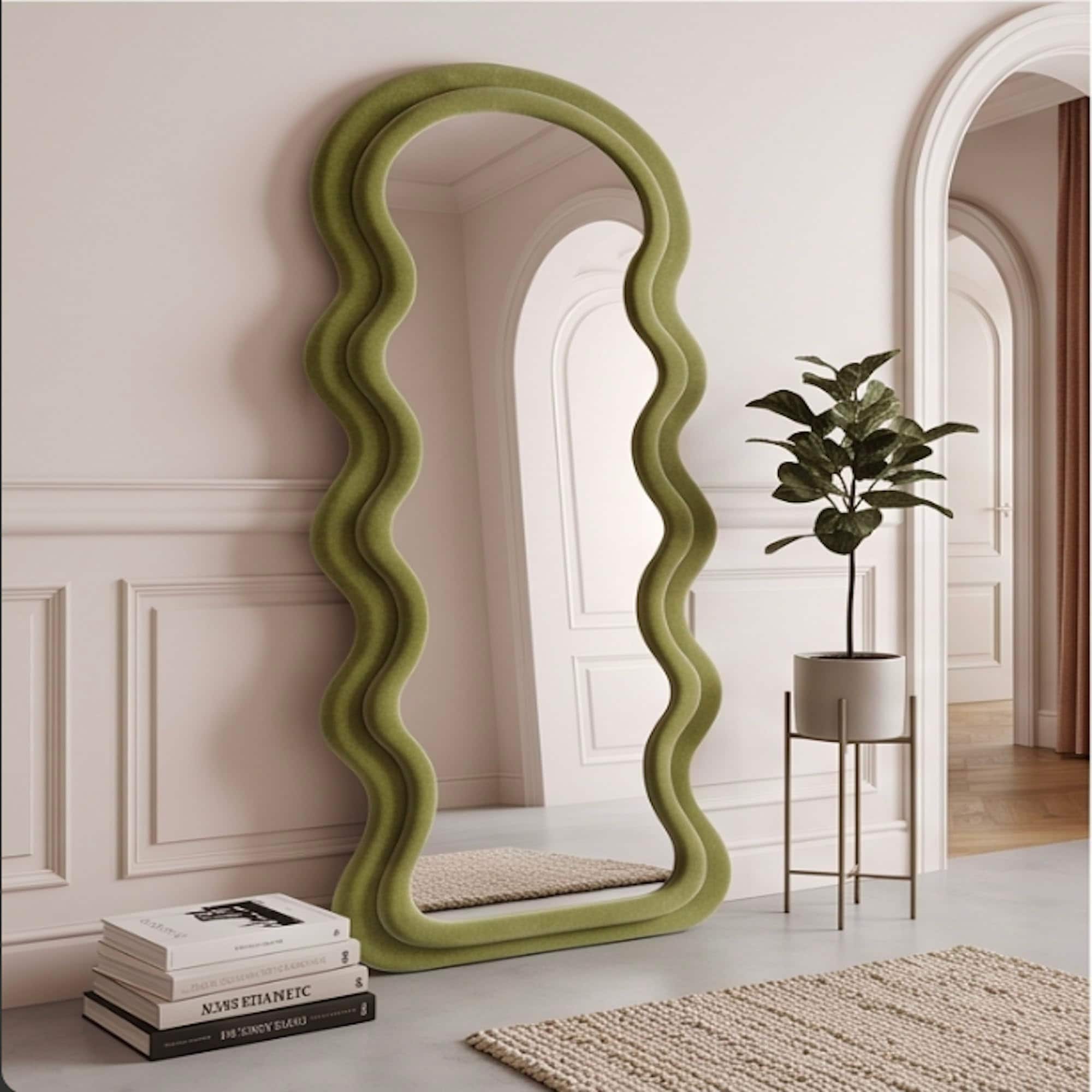 The Artment Green Ripple Edge Floor Mirror 170 x 70 CM - The Artment