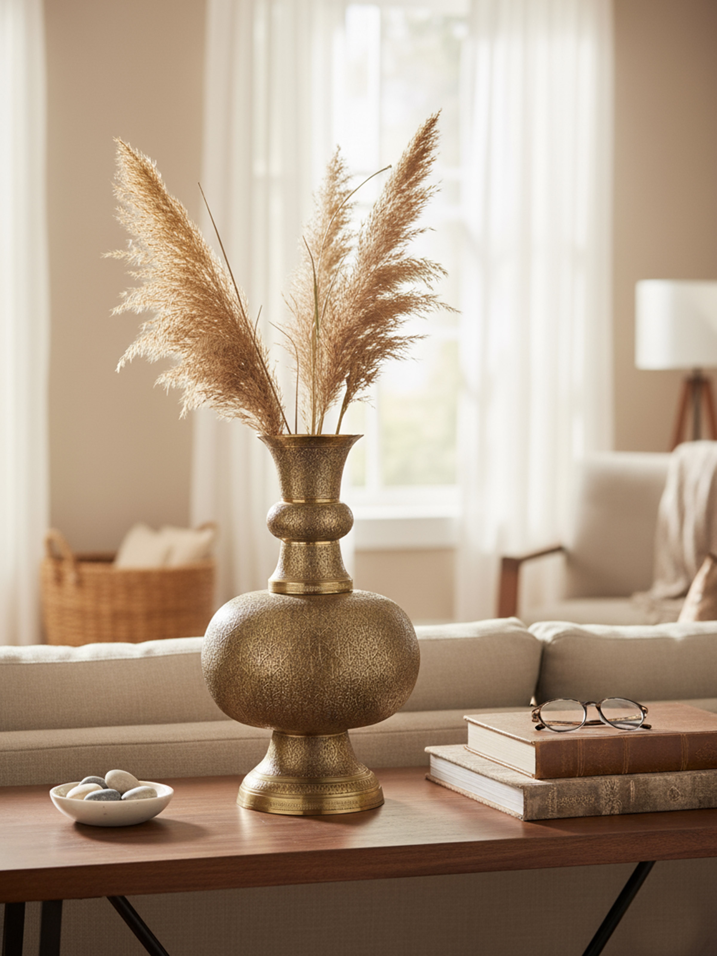 Lifestyle view of Brassware Table Vase