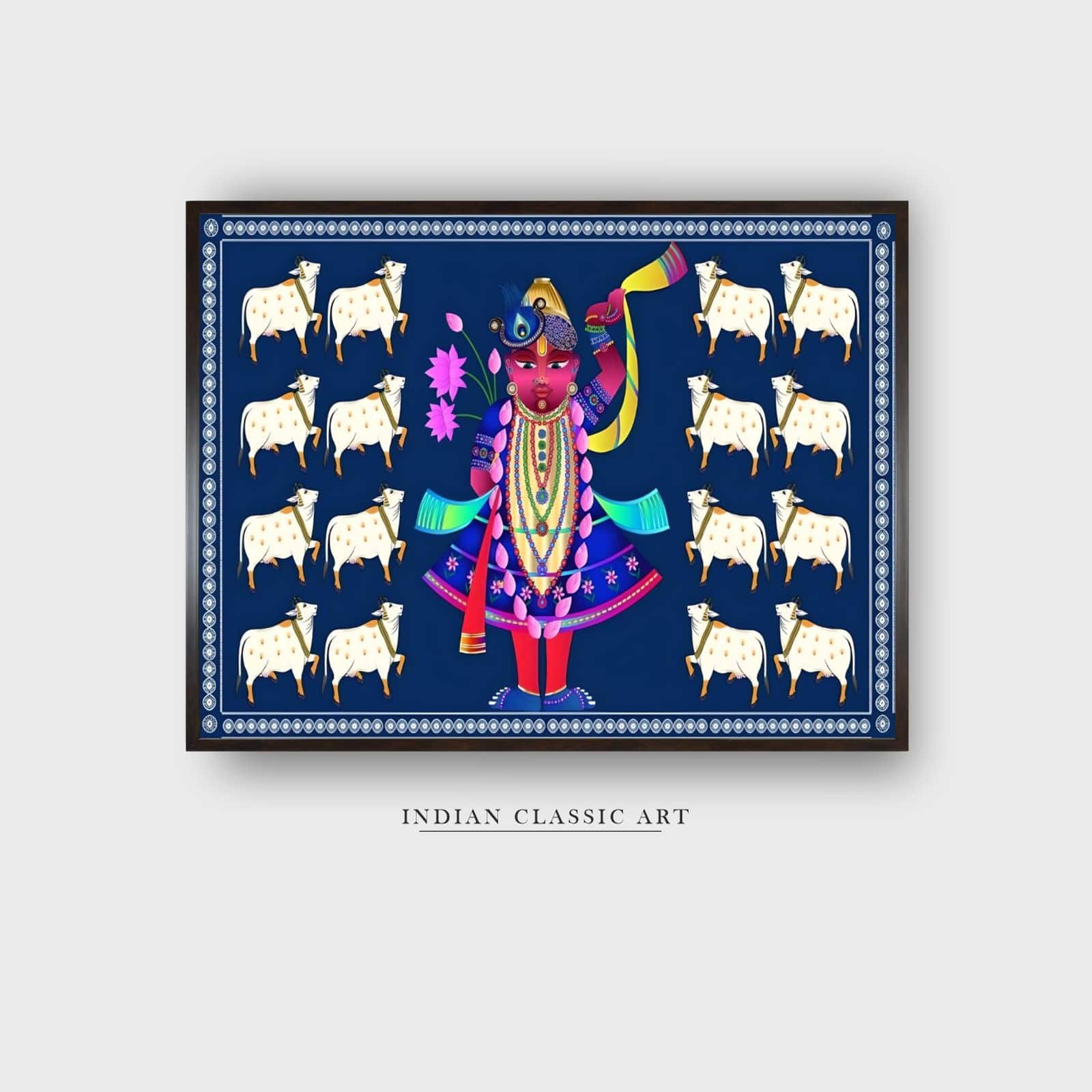 Pichwai Shrinathji Canvas Wall Prints Canvas Wall Prints Set of 2 Multicolor Matte