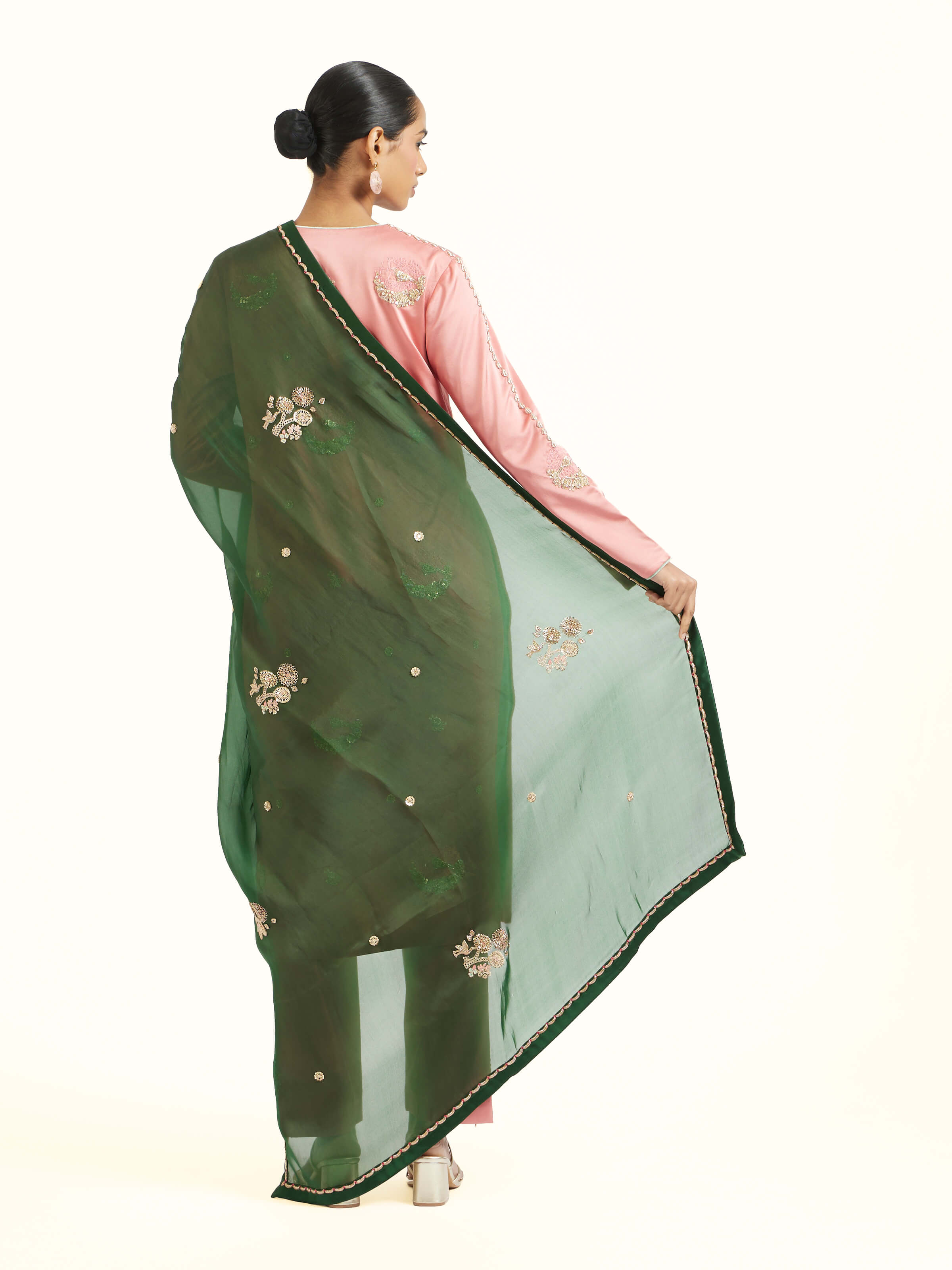 Emerald Green Banarasi Handloom Dupatta