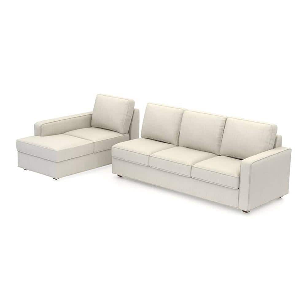Apollo Sofa (Colour : Pearl, Cushion : Soft, Back Type : Regular, Seating Capacity : Left Aligned 3 Seater + Left Aligned Chaise)