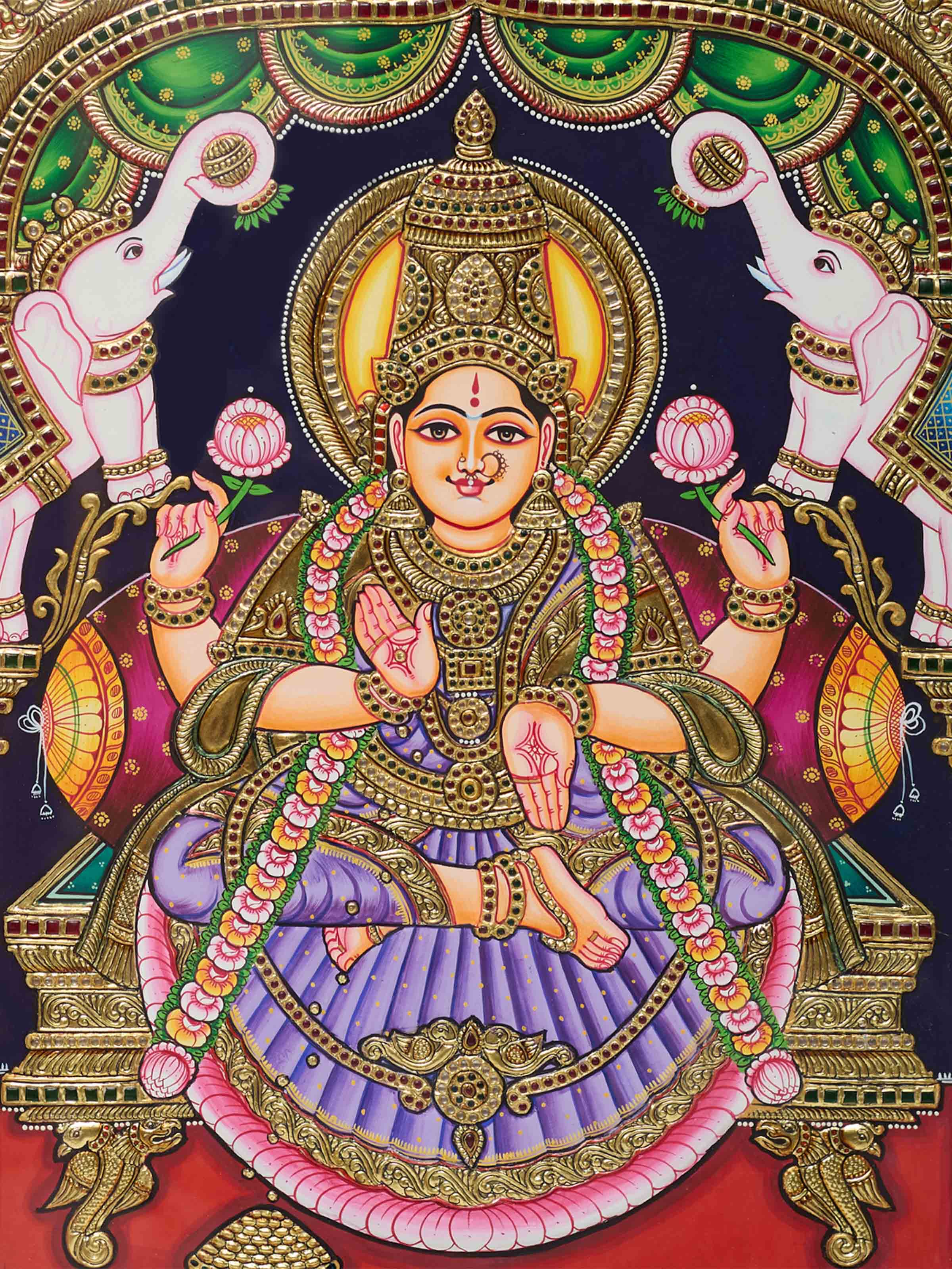 Lakshmi Thanjavur Purple Painting