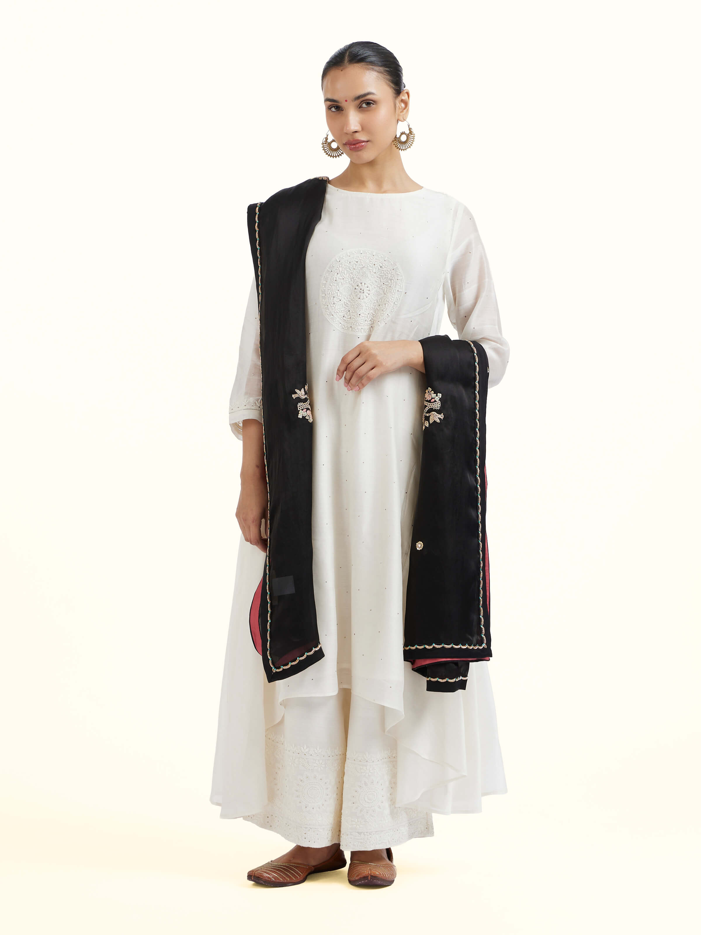 Black Banarasi Handloom Dupatta