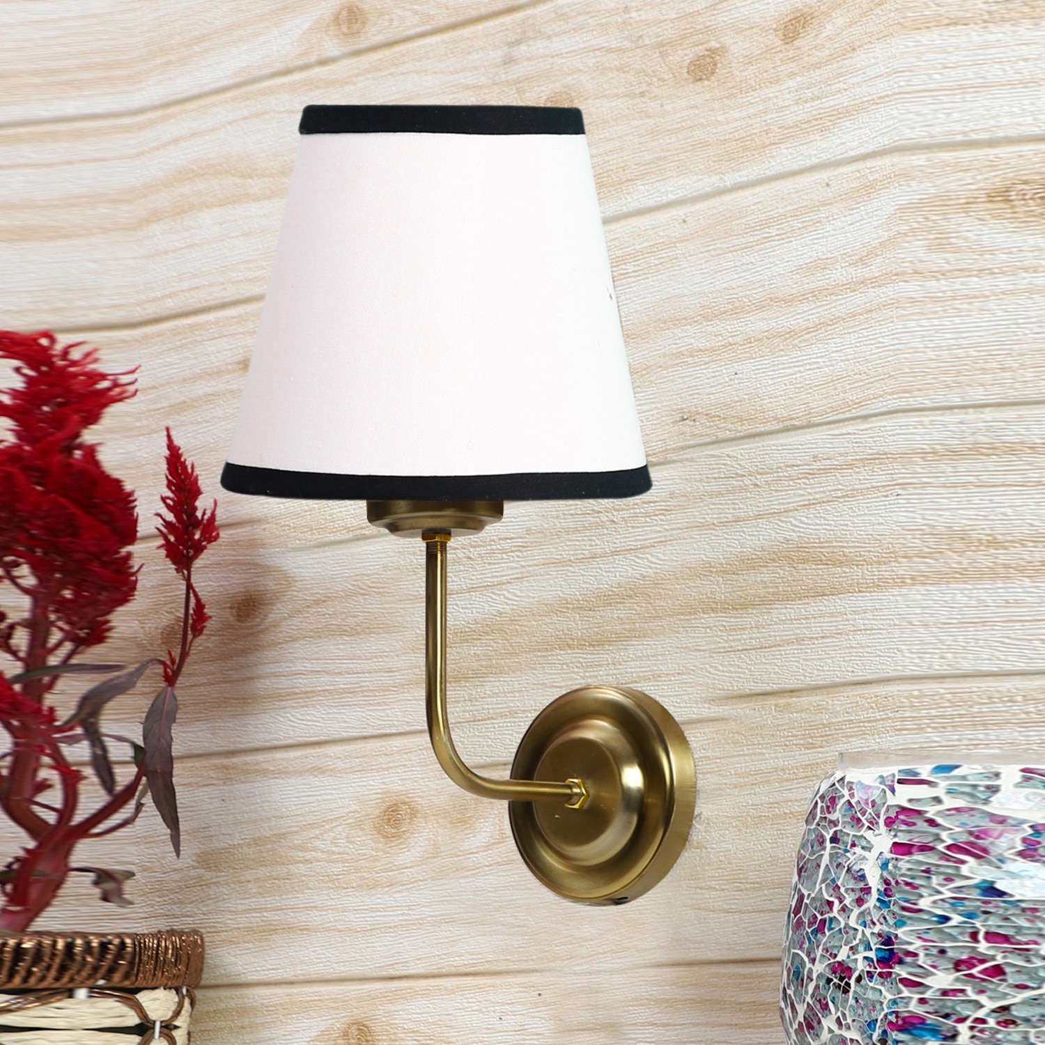 Devansh Metal Electric Wall Light in Gold Colour with Multi Shade Count of 1 Light - Devansh