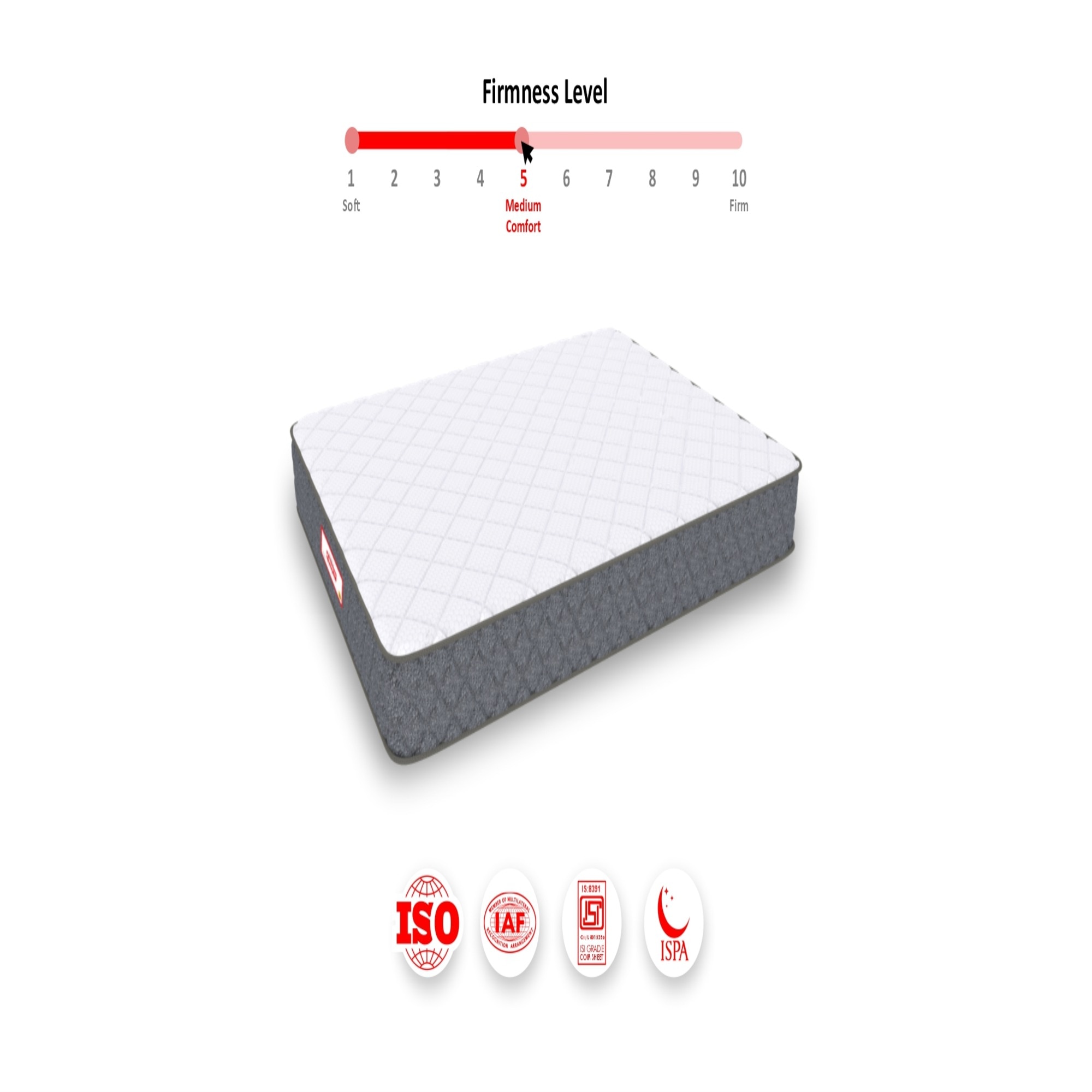 Twin Dlx Dual Comfort SRTX Tech King Size Mattress (78 x 72 in, 10 Inches)