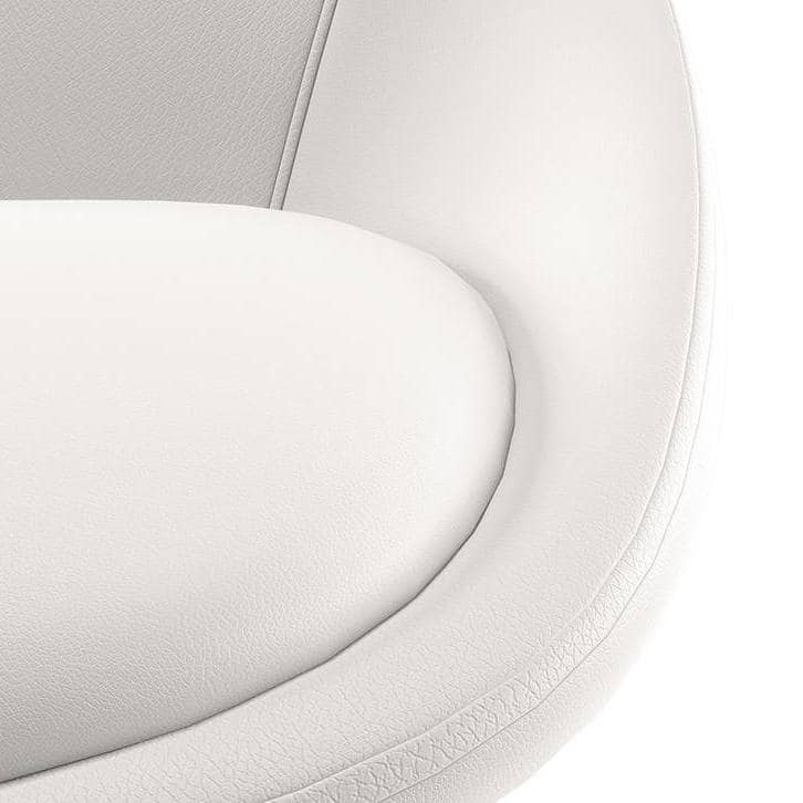 Doris Leatherette Accent Chair in White Colour