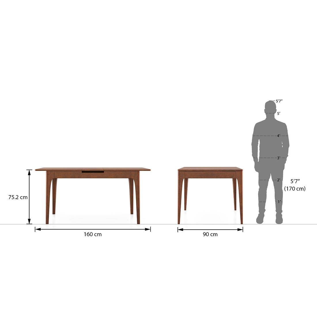 Ramanda 6 Seater Dining Table In Dark Walnut Finish