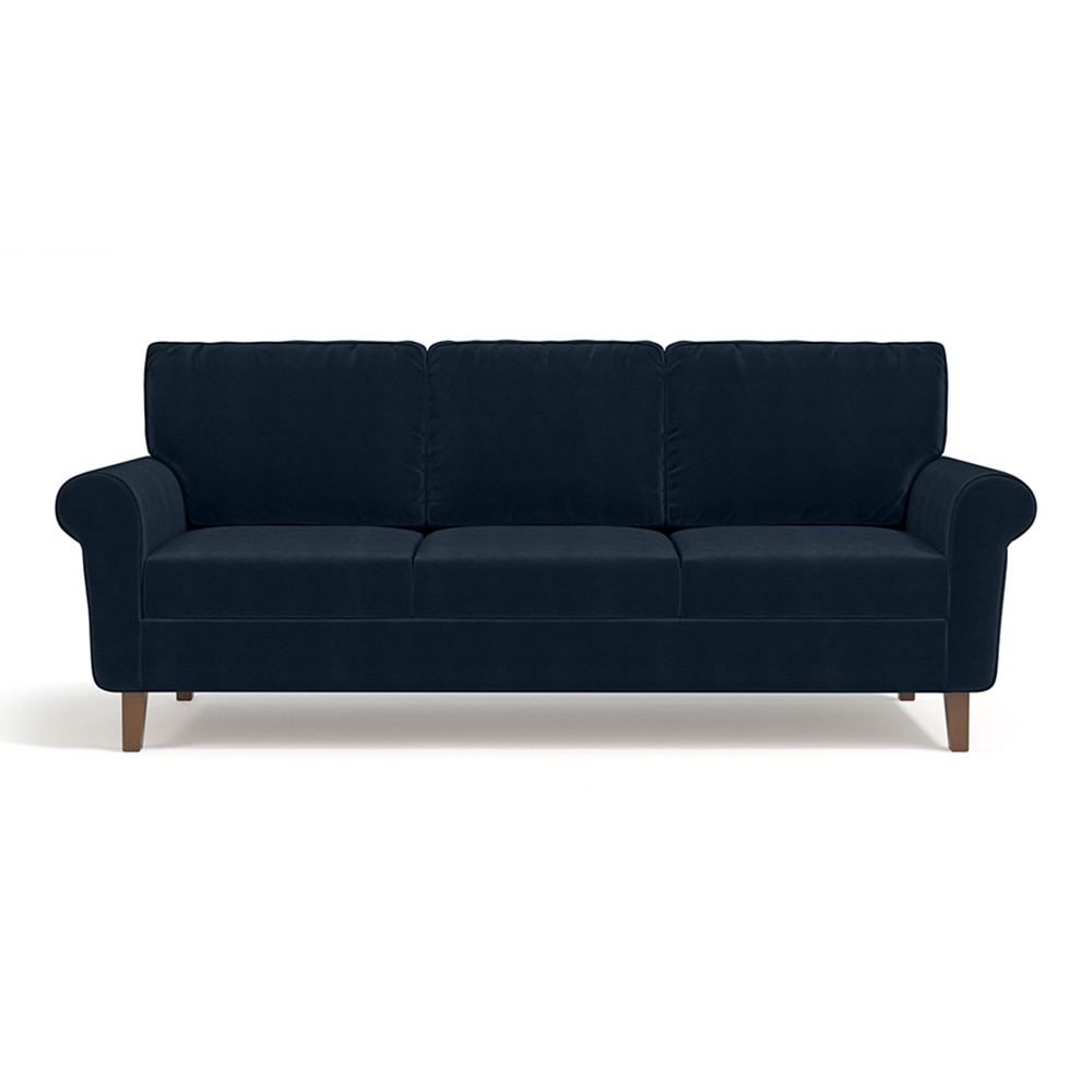 Oxford 3 Seater Fabric Sofa in Sea Port Blue Velvet Colour