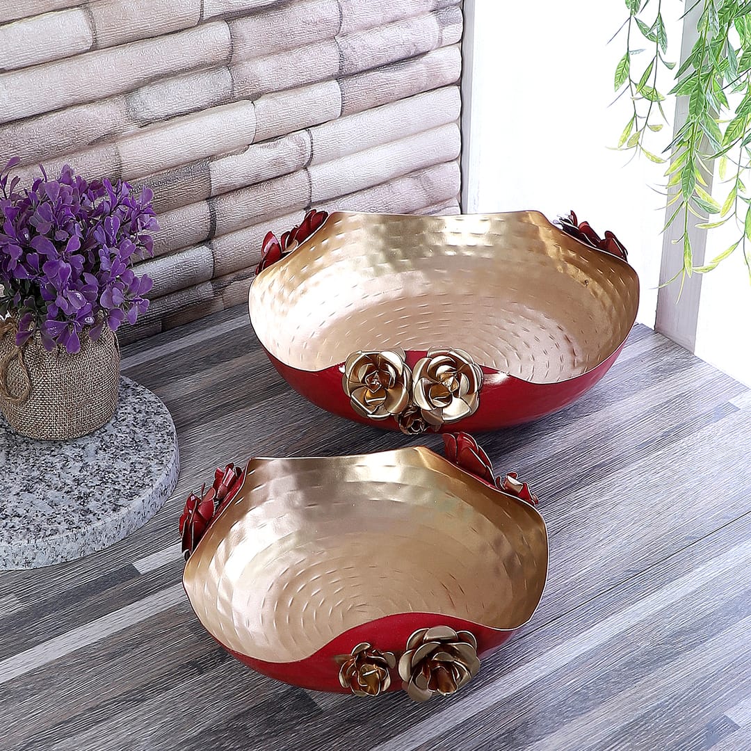 Hammer Urli Set Of 2 In Red And Gold Colour