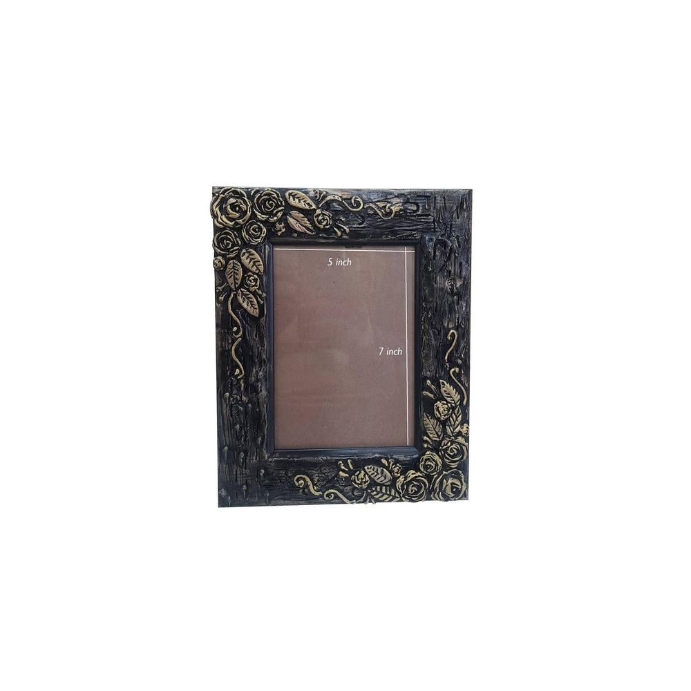 Black Gold Rustic Marble dust art hand work Photo Frame