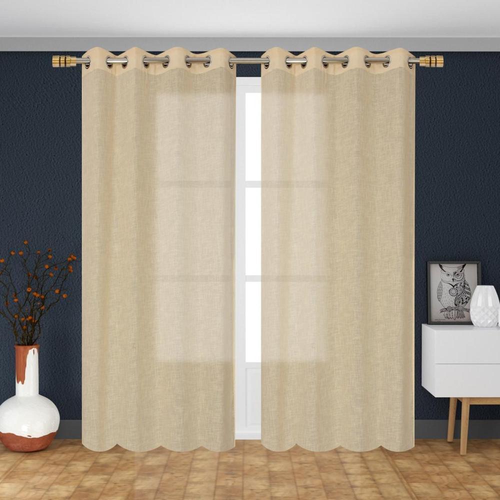linen net Pack Of 2 Sheer Long Door Curtains