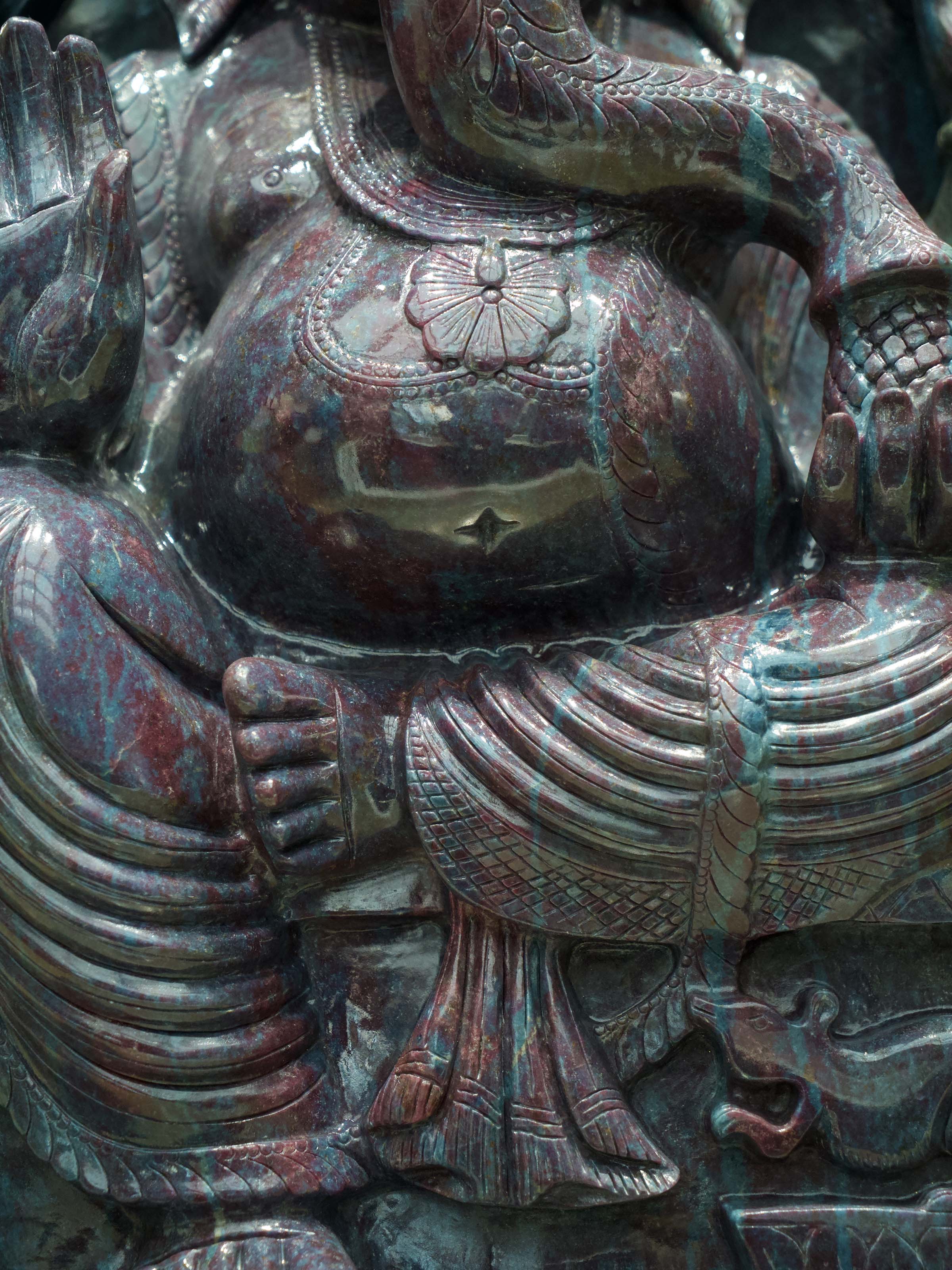 Ruby Stone Ganesha Idol