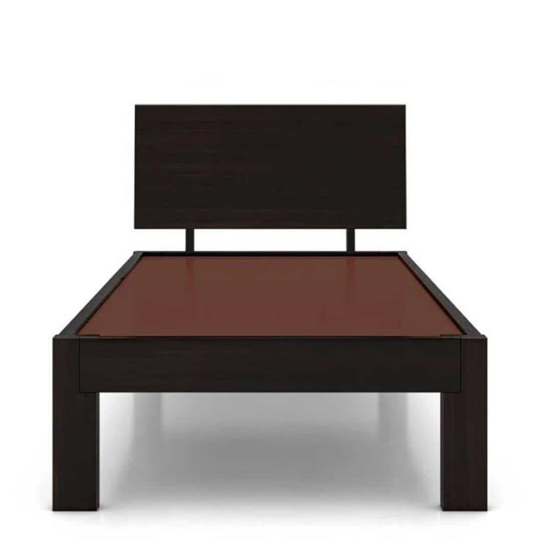 Boston Solid Wood Single Size Bed In Mahogany Finish