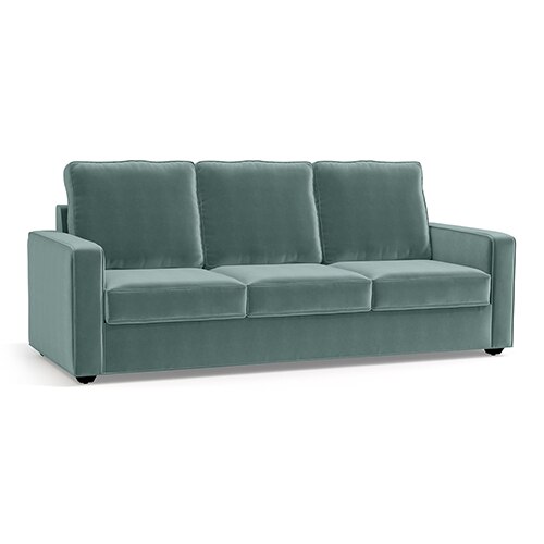 Apollo Compact Sofa Set (Colour : Dusty Turquoise Velvet, Cushion : Soft, Back Type : High Back, Seater : 3+2+1)