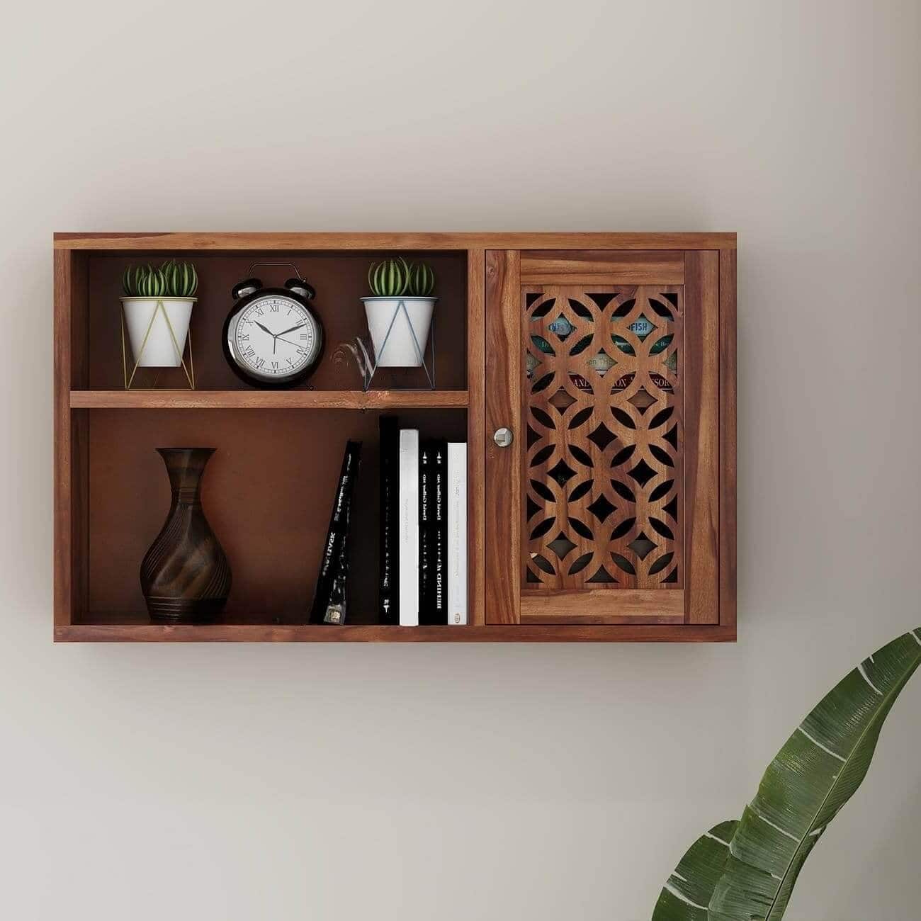 Mercury Solid Wood Wall Shelf in Honey