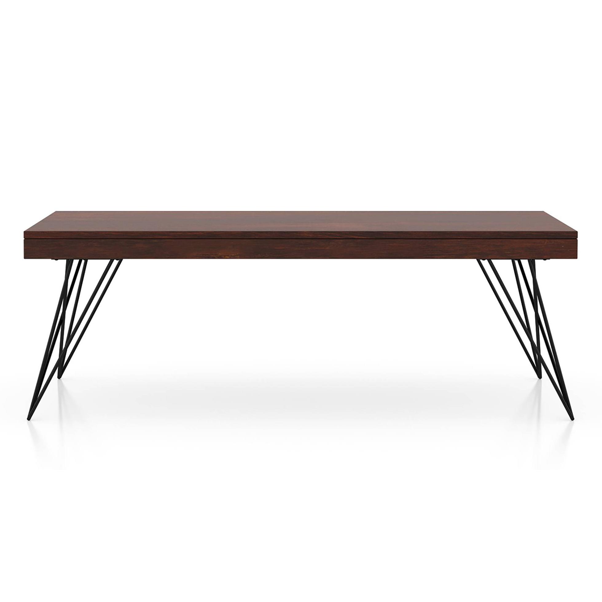 Dyson Rectangular Metal Coffee Table In Walnut Finish
